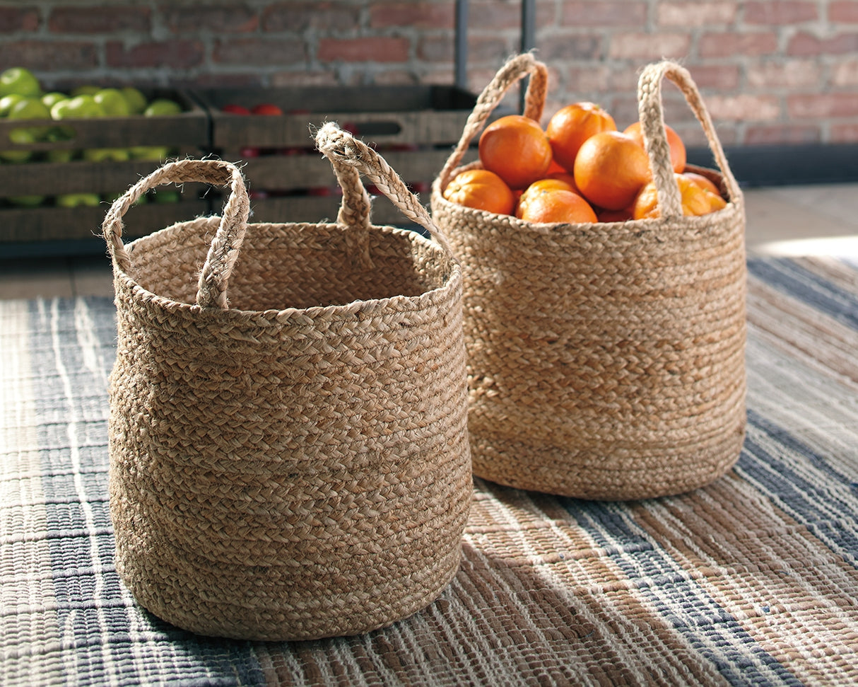 Furniture City - MS - Ashley Furniture - Brayton Basket - Basket Set (Set of 2) / Natural - A2000094