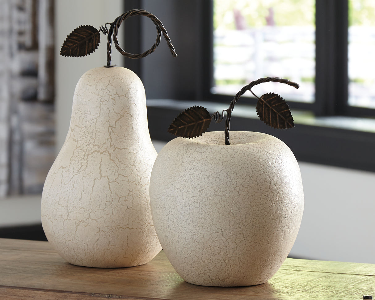 Furniture City - MS - Ashley Furniture - Bidelia Sculpture - Sculpture Set (Set of 2) / Antique White - A2000381