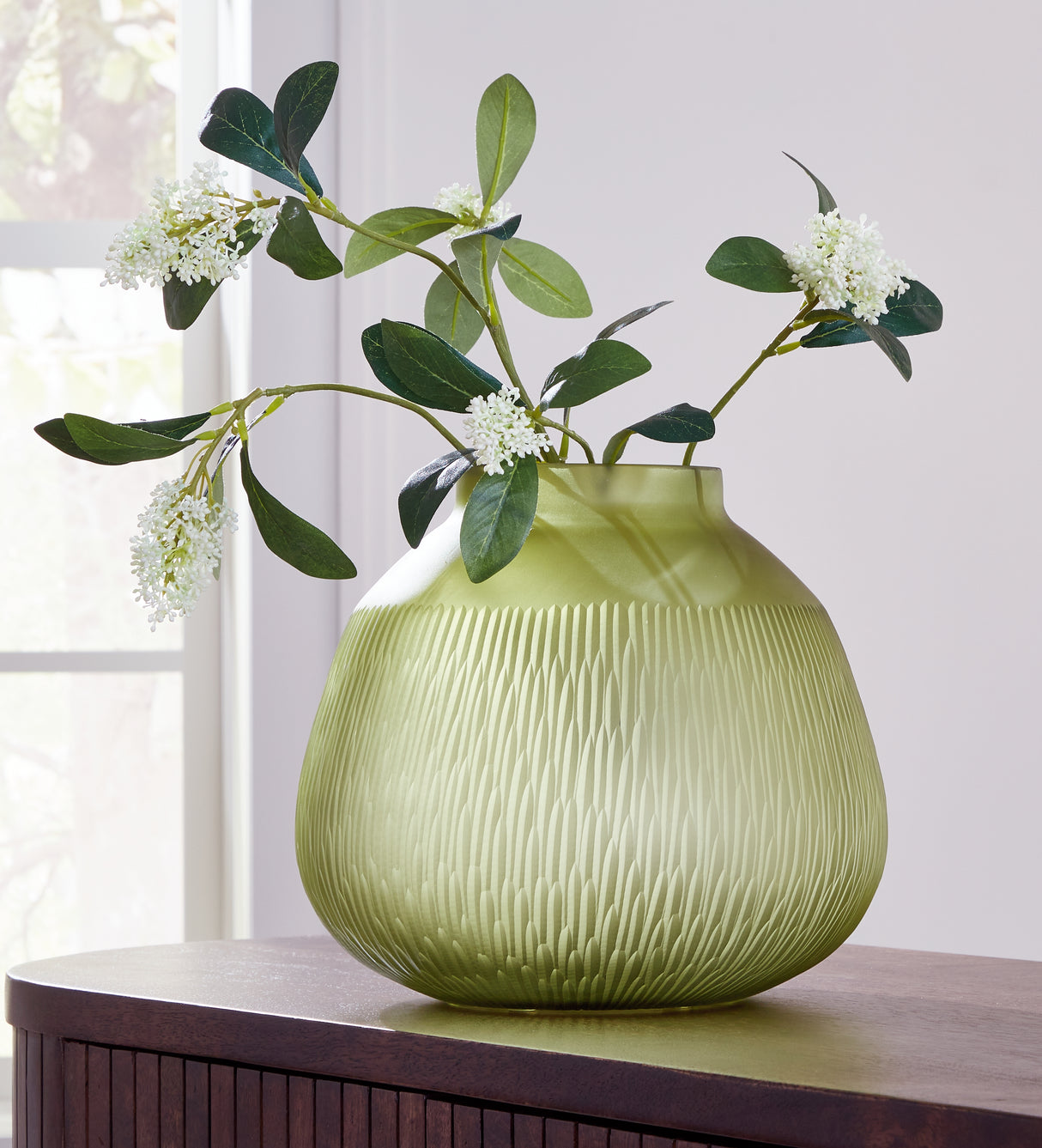Furniture City - MS - Ashley Furniture - Scottyard Vase - Vase / Olive Green - A2900007