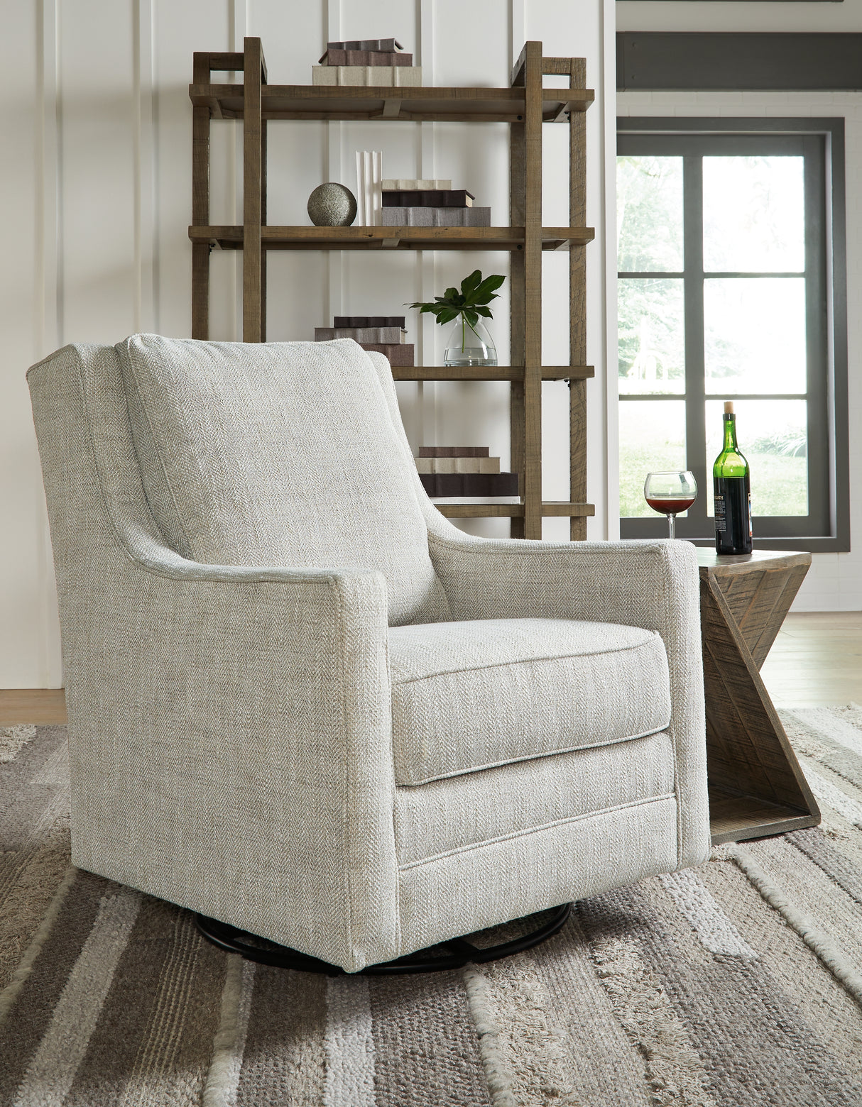 Furniture City - MS - Ashley Furniture - Kambria Swivel Glider Accent Chair - Swivel Glider Accent Chair / Fog - A3000265