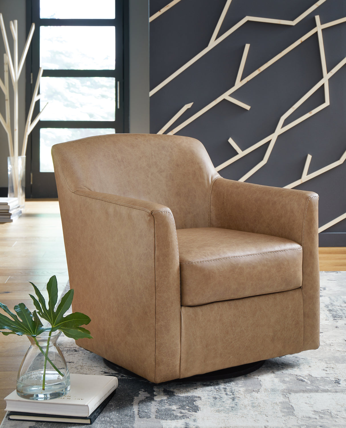 Furniture City - MS - Ashley Furniture - Bradney Swivel Accent Chair - Swivel Accent Chair / Tumbleweed - A3000323