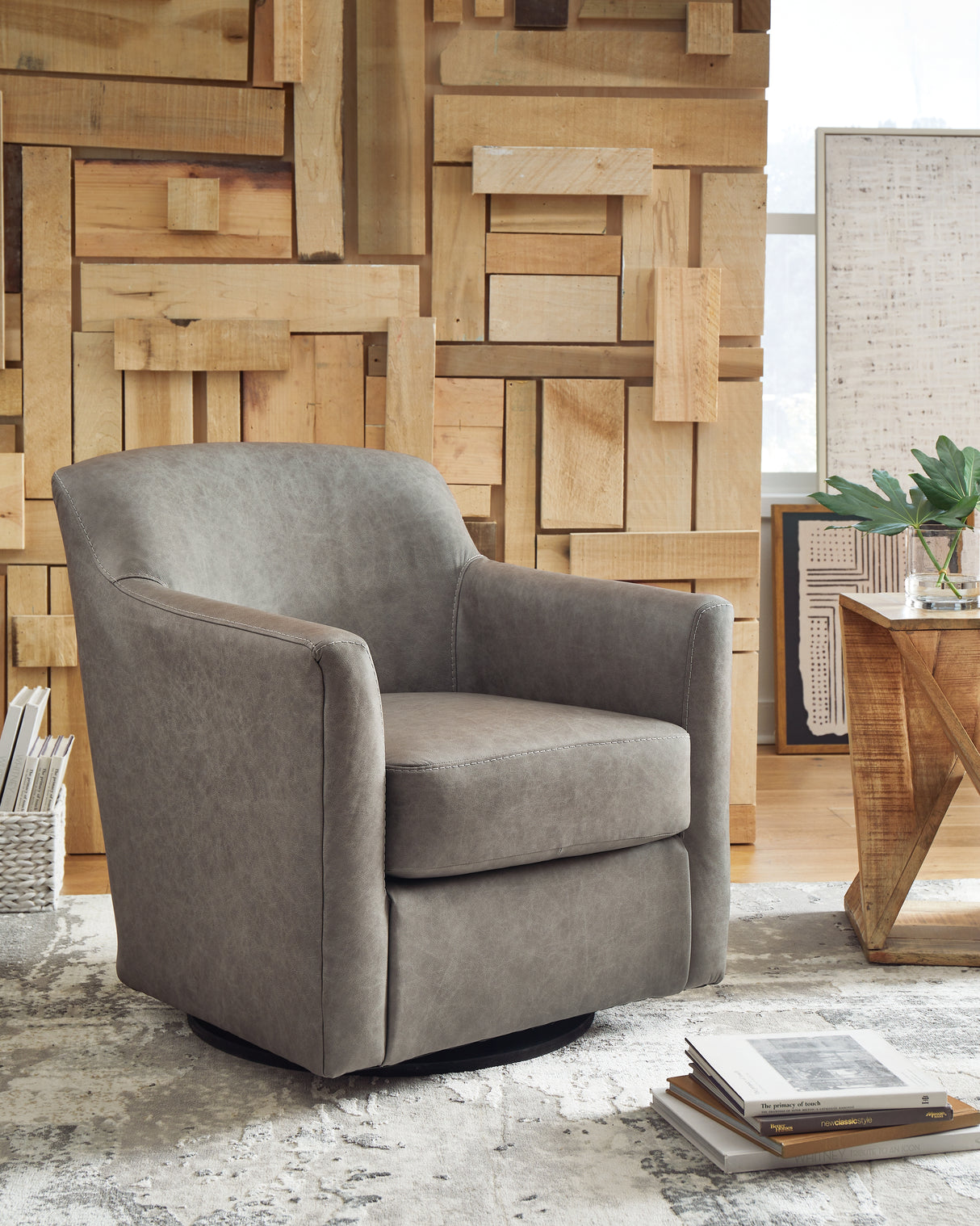 Furniture City - MS - Ashley Furniture - Bradney Swivel Accent Chair - Swivel Accent Chair / Fossil - A3000324