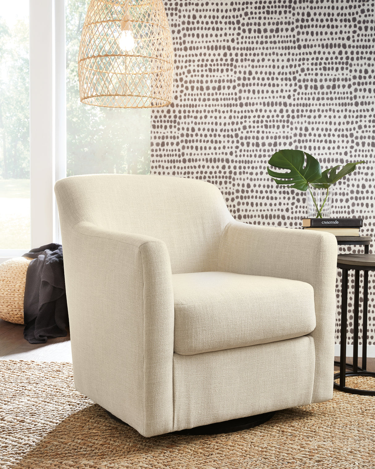 Furniture City - MS - Ashley Furniture - Bradney Swivel Accent Chair - Swivel Accent Chair / Linen - A3000325