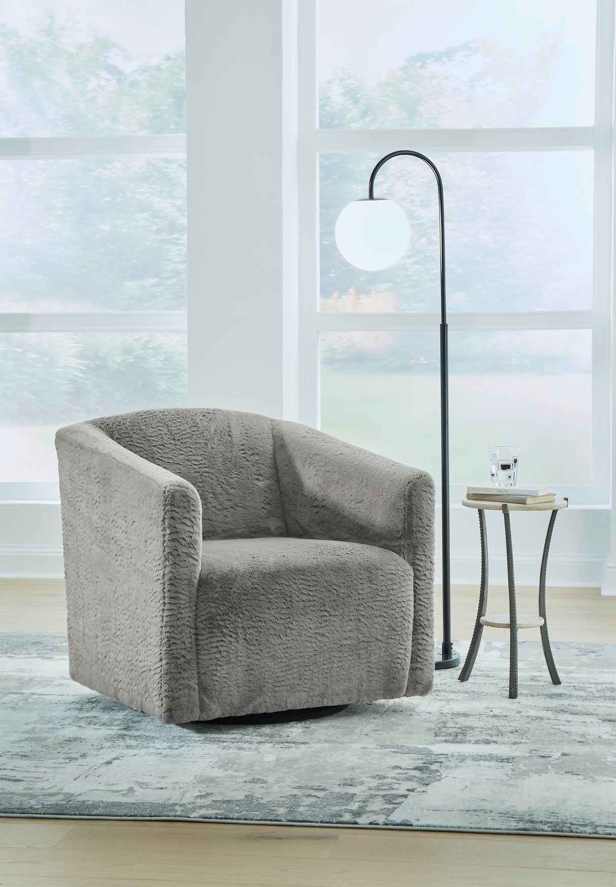 Furniture City - MS - Ashley Furniture - Bramner Accent Chair - Swivel Accent Chair / Charcoal - A3000330