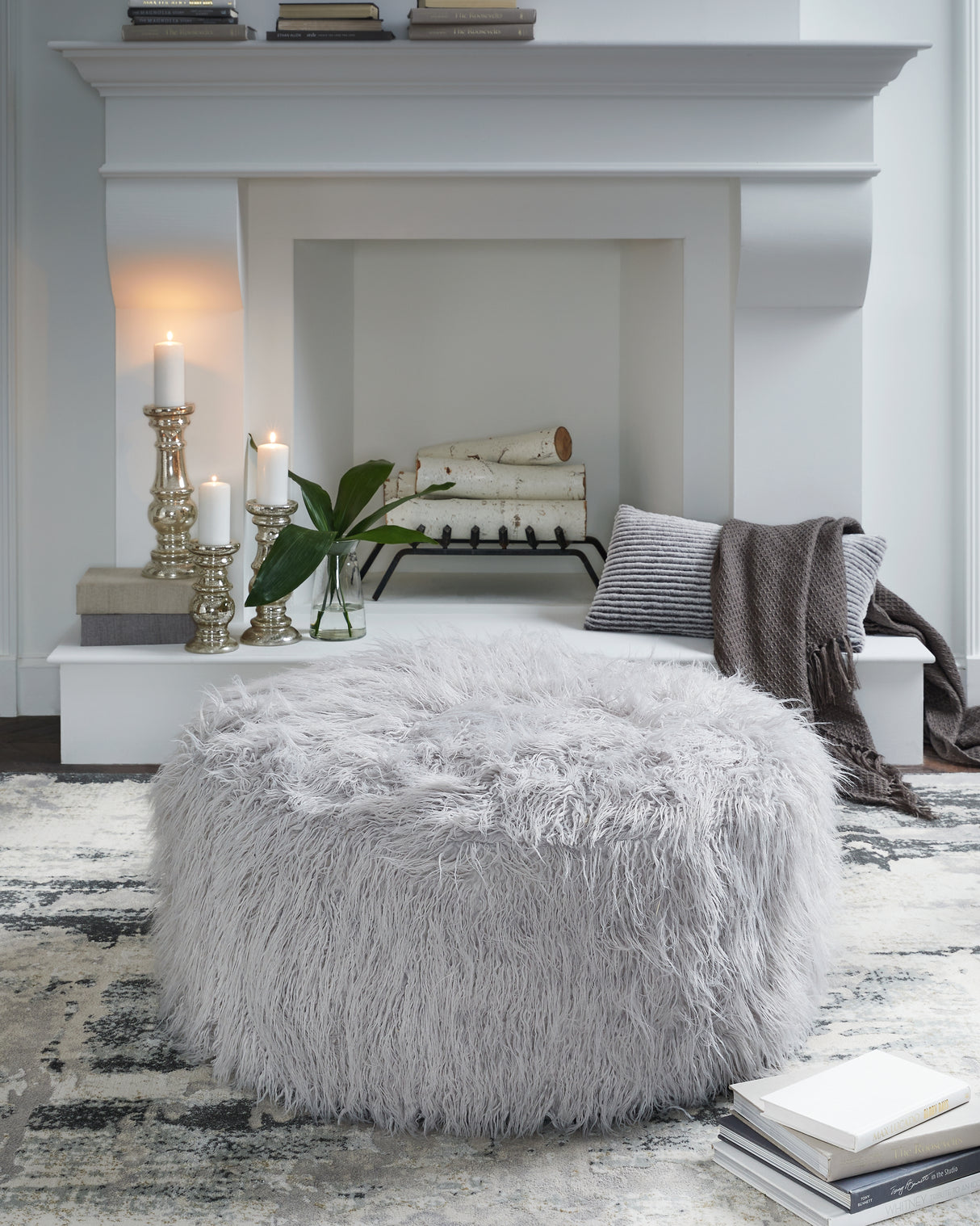 Furniture City - MS - Ashley Furniture - Galice Living Room - Oversized Accent Ottoman / White - A3000334