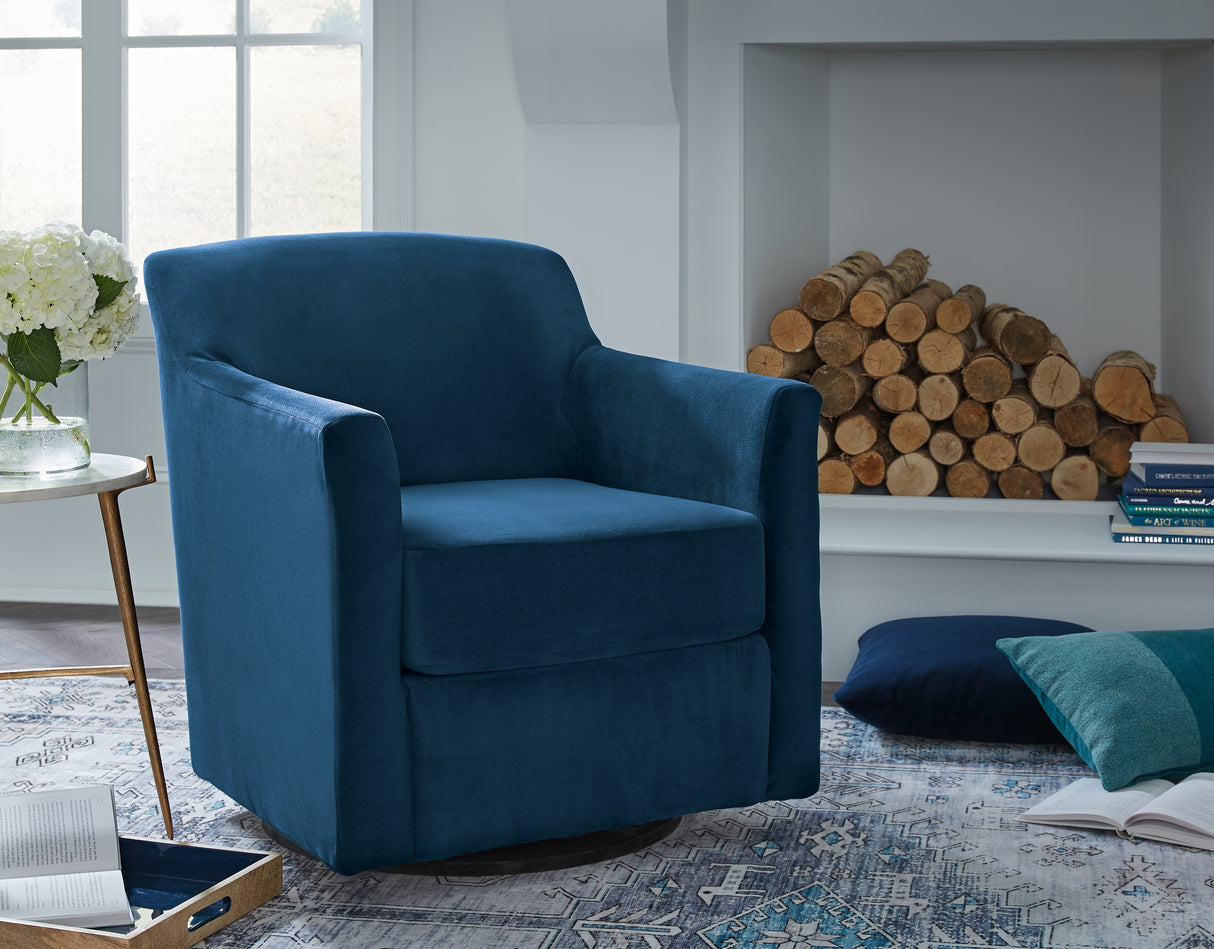 Furniture City - MS - Ashley Furniture - Bradney Swivel Accent Chair - Swivel Accent Chair / Ink - A3000602