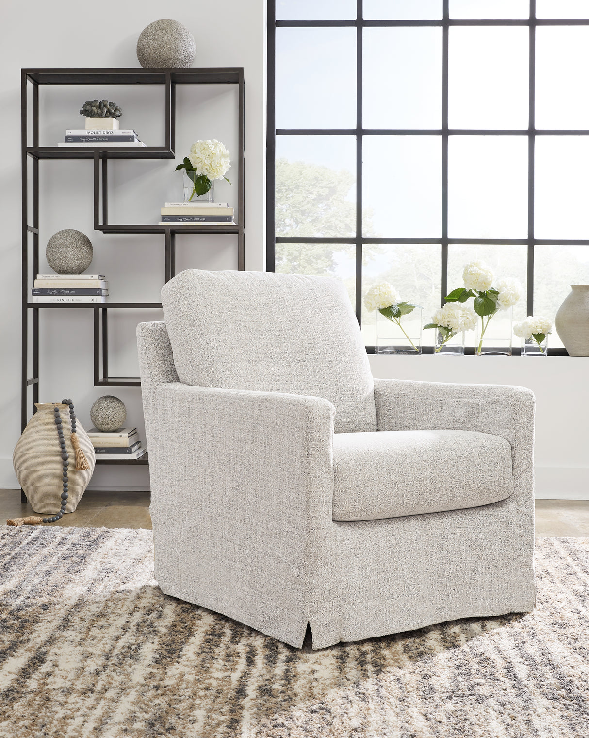 Furniture City - MS - Ashley Furniture - Nenana Next-Gen Nuvella Swivel Glider Accent Chair - Swivel Glider Accent Chair / Stone - A3000644