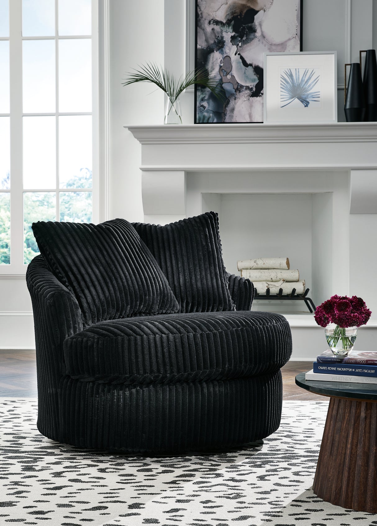 Furniture City - MS - Ashley Furniture - Gramwell Swivel Accent Chair - Swivel Accent Chair / Onyx - A3000725