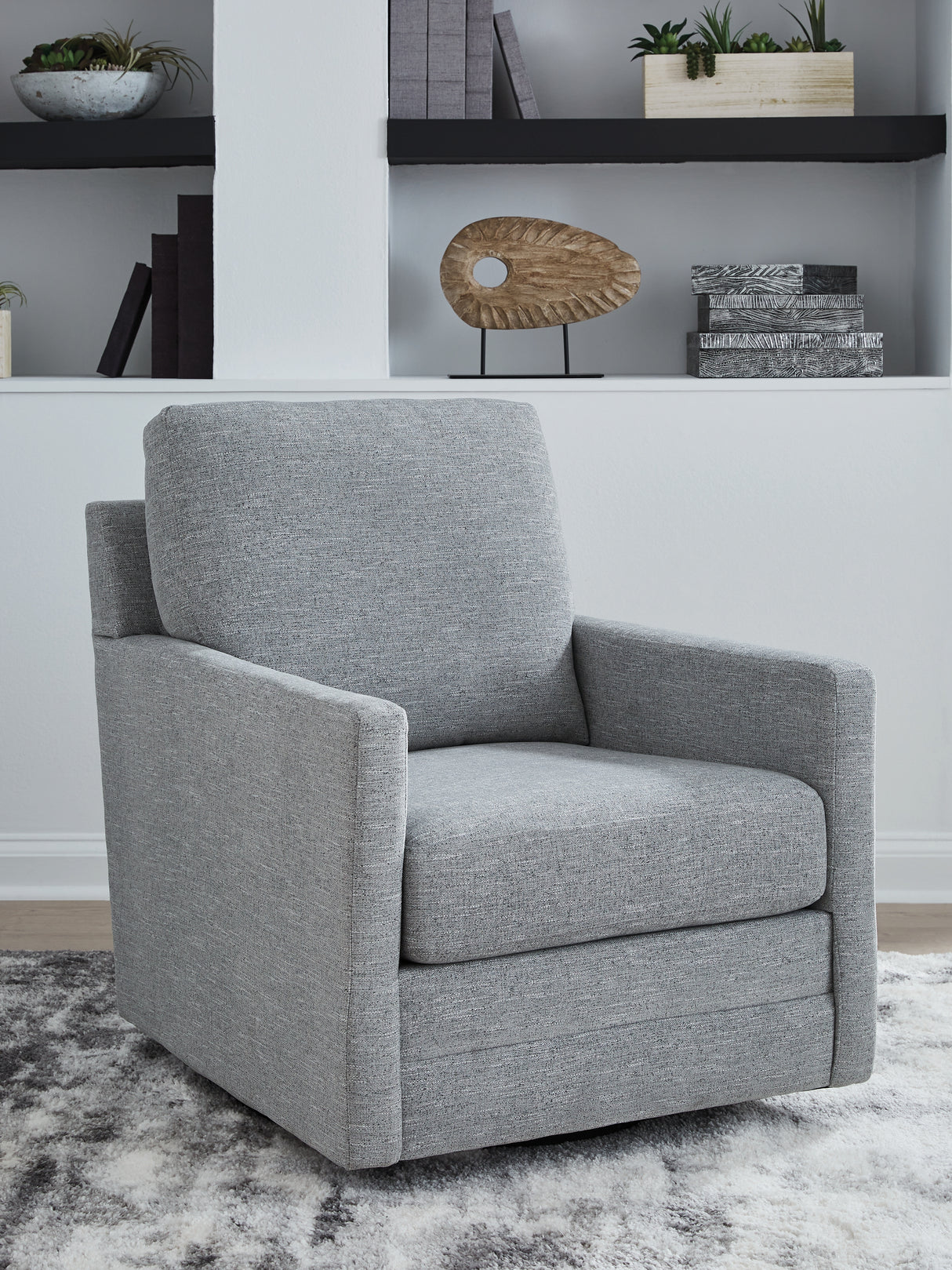 Furniture City - MS - Ashley Furniture - Freybourne Next-Gen Nuvella Swivel Accent Chair - Swivel Accent Chair / Pewter - A3000737