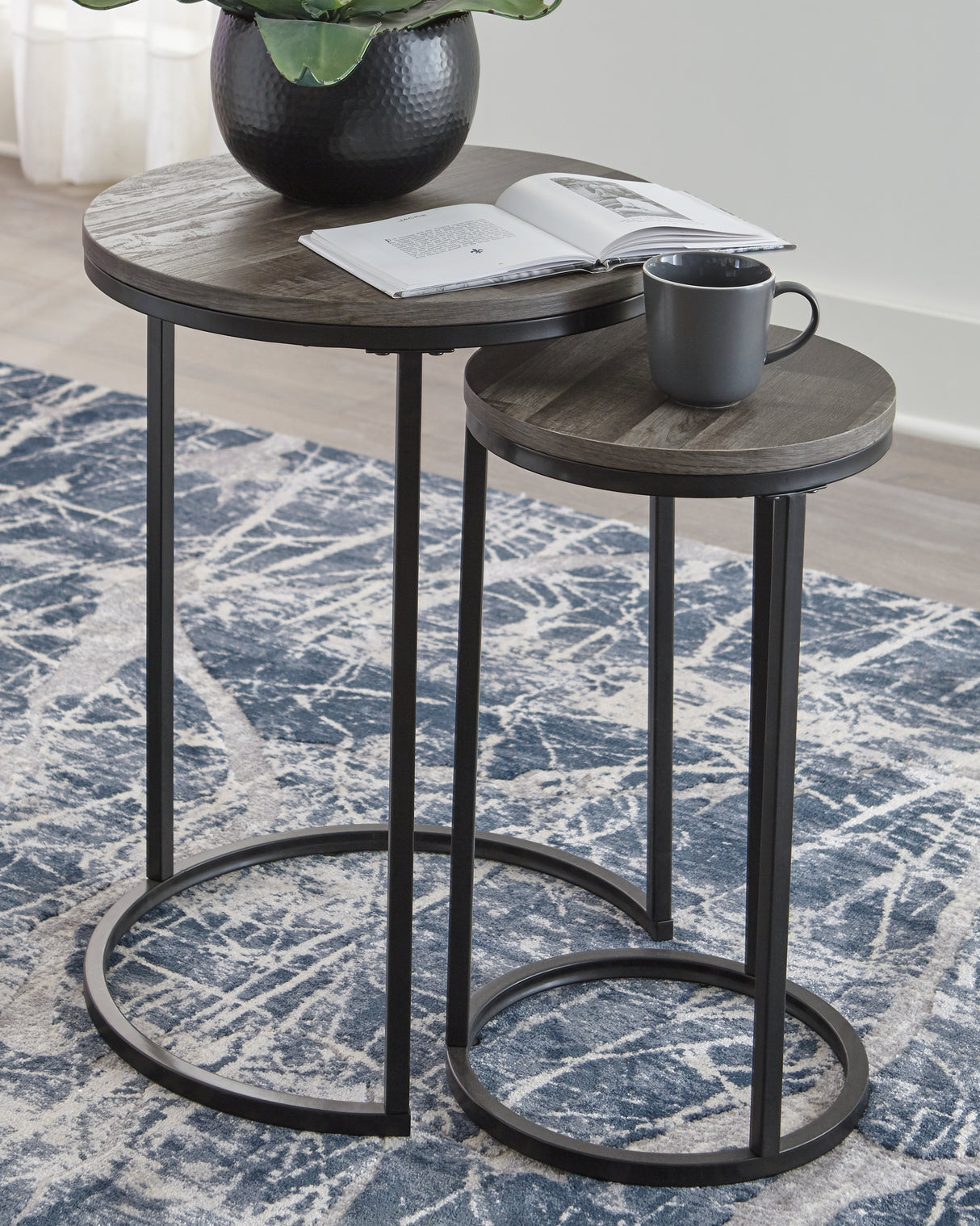 Furniture City - MS - Ashley Furniture - Briarsboro Accent Table (Set of 2) - Accent Table Set (Set of 2) / Black/Gray - A4000231