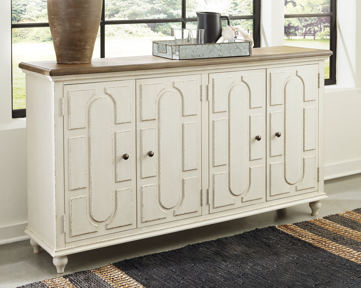 Furniture City - MS - Ashley Furniture - Roranville Accent Cabinet - Accent Cabinet / Antique White - A4000268