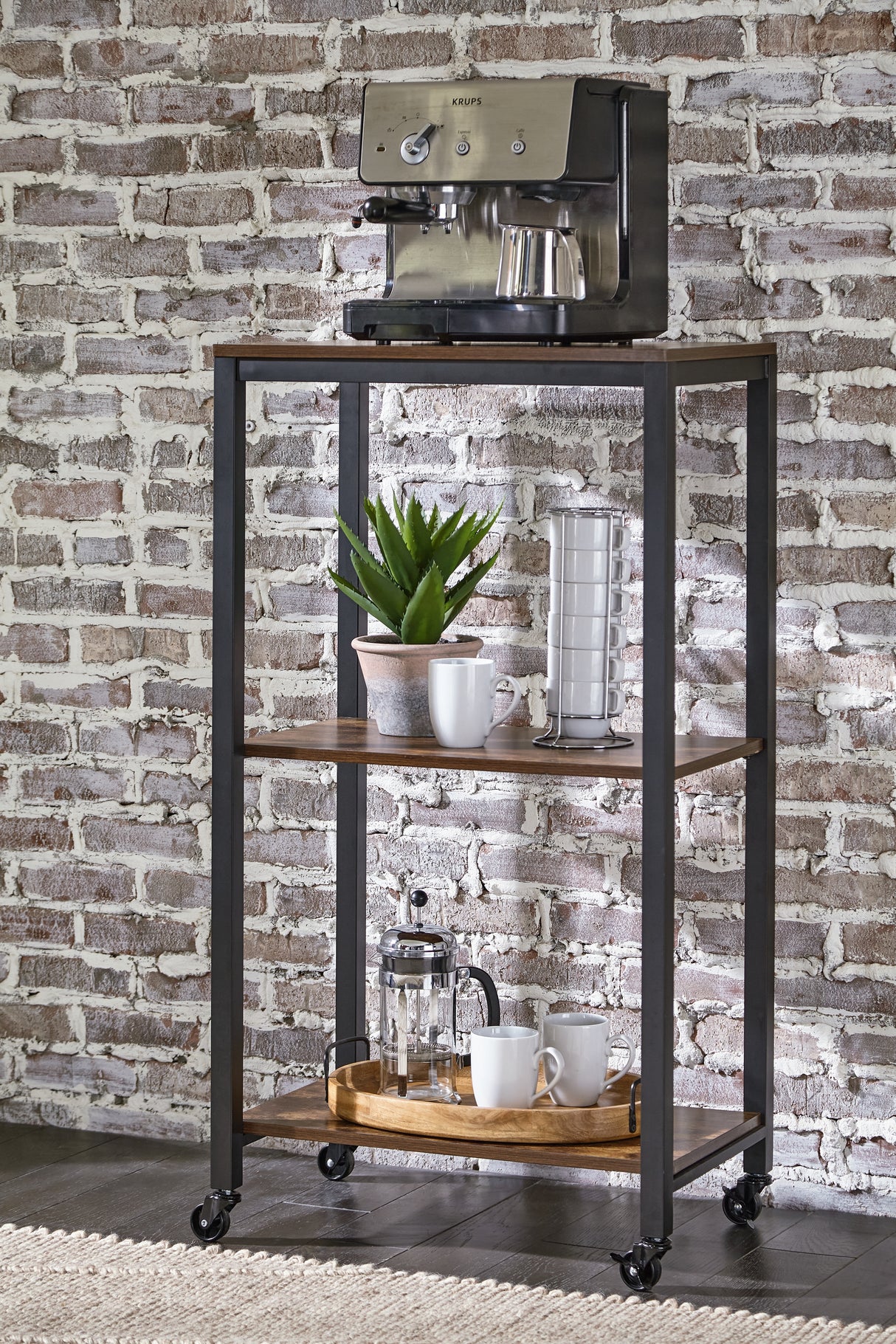 Furniture City - MS - Ashley Furniture - Bevinfield Bar Cart - Bar Cart / Brown/Black - A4000394