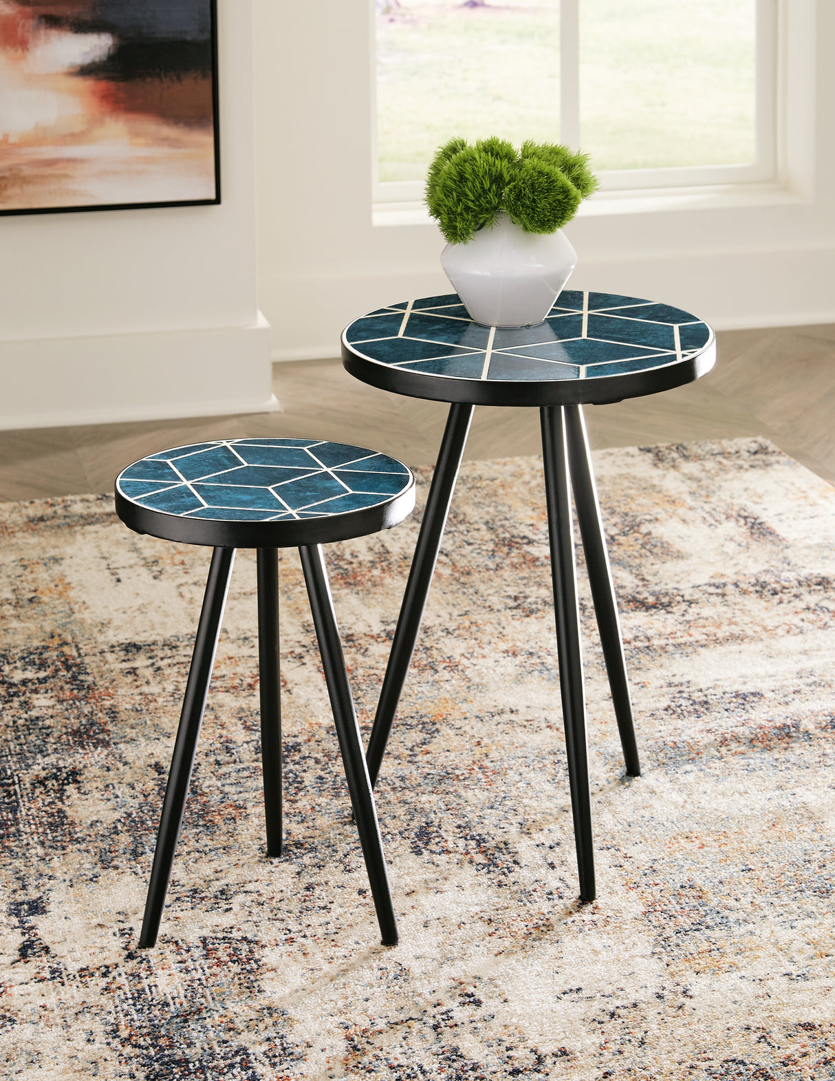 Furniture City - MS - Ashley Furniture - Clairbelle Accent Table (Set of 2) - Accent Table (Set of 2) / Teal - A4000523