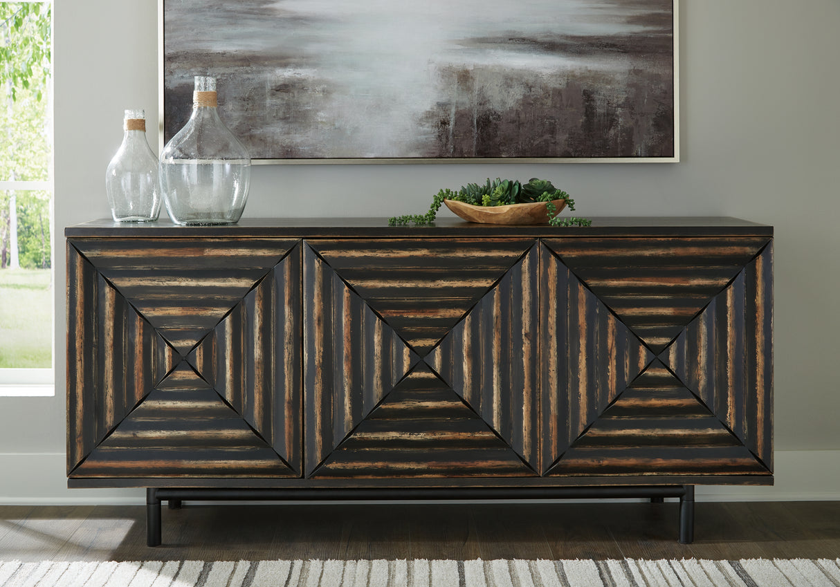 Furniture City - MS - Ashley Furniture - Fair Ridge Accent Cabinet - Accent Cabinet / Distressed Black - A4000573