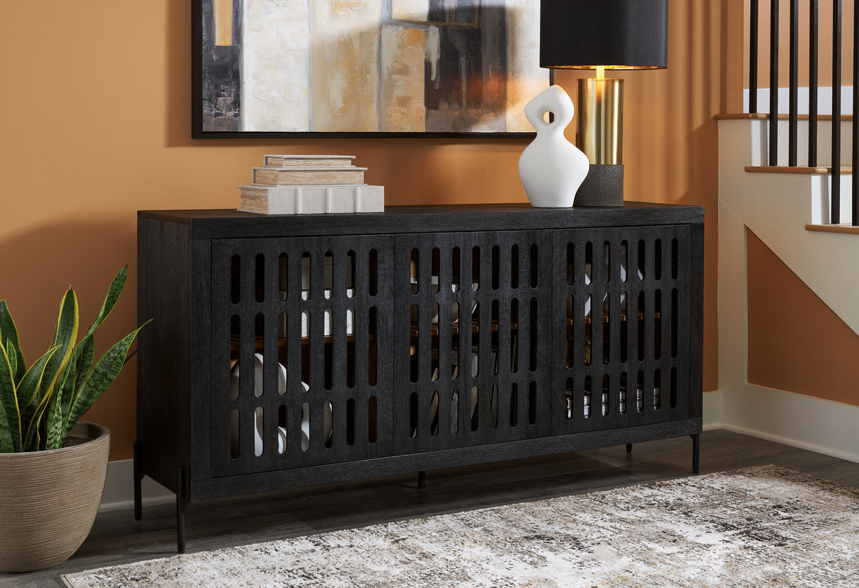 Furniture City - MS - Ashley Furniture - Vallisburg Accent Cabinet - Accent Cabinet / Black/Natural - A4000644