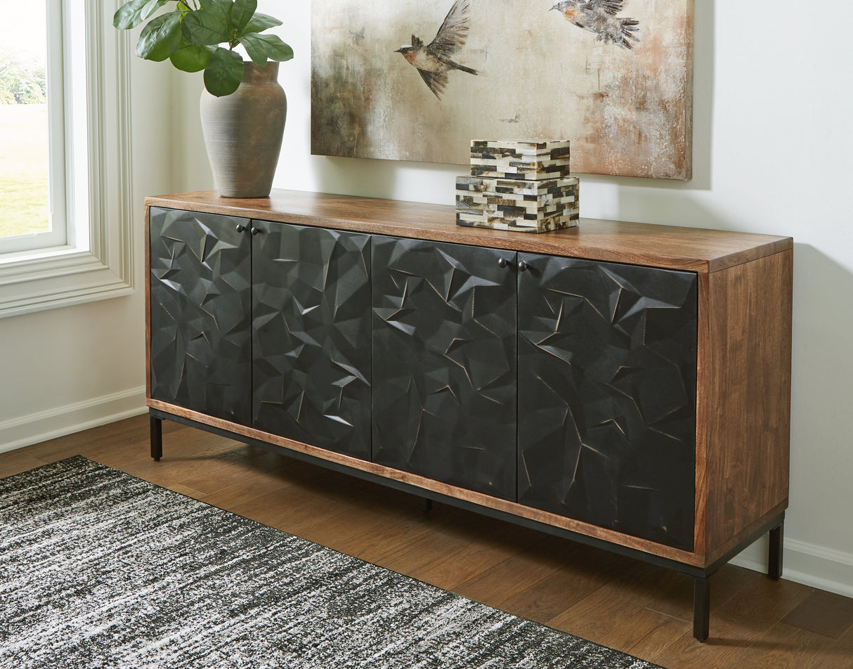 Furniture City - MS - Ashley Furniture - Dorannby Accent Cabinet - Accent Cabinet / Black/Brown - A4000649