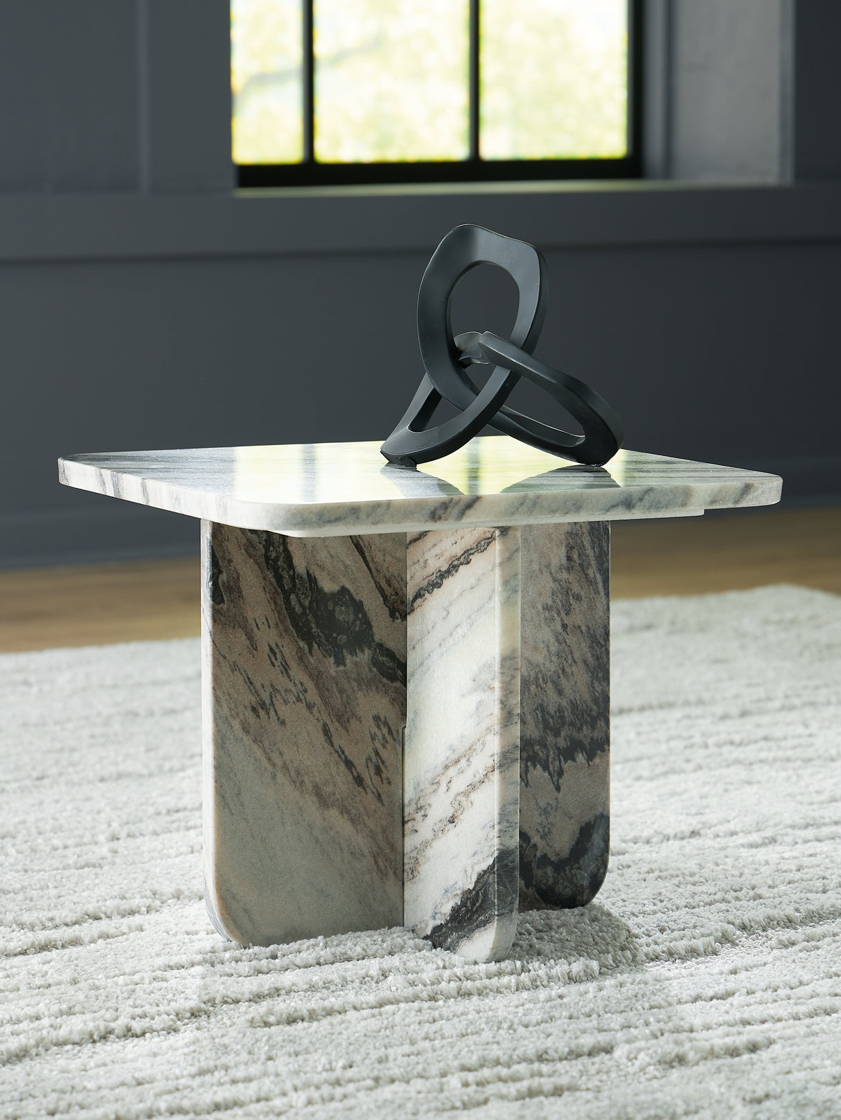 Furniture City - MS - Ashley Furniture - Baretton Accent Coffee Table - Accent Cocktail Table / Black/White/Taupe - A4000671