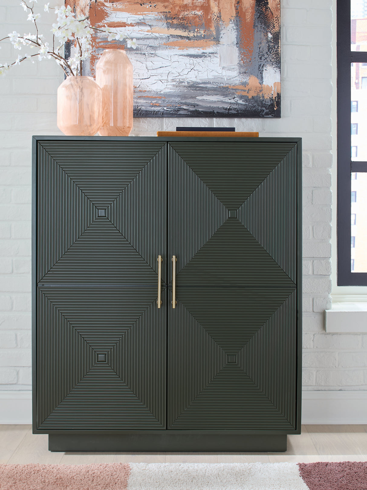 Furniture City - MS - Ashley Furniture - Geirwood Accent Cabinet - Accent Cabinet / Dark Green - A4000676