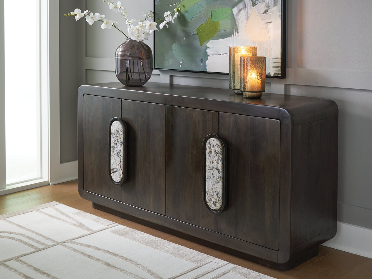 Furniture City - MS - Ashley Furniture - Elliston Accent Cabinet - Accent Cabinet / Espresso Brown - A4000683