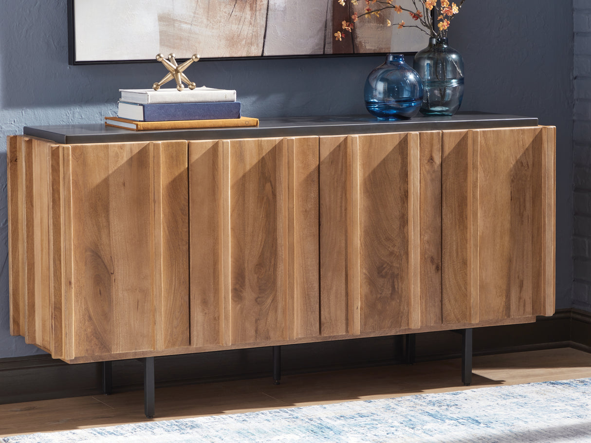 Furniture City - MS - Ashley Furniture - Quintavious Accent Cabinet - Accent Cabinet / Brown/Charcoal - A4000685