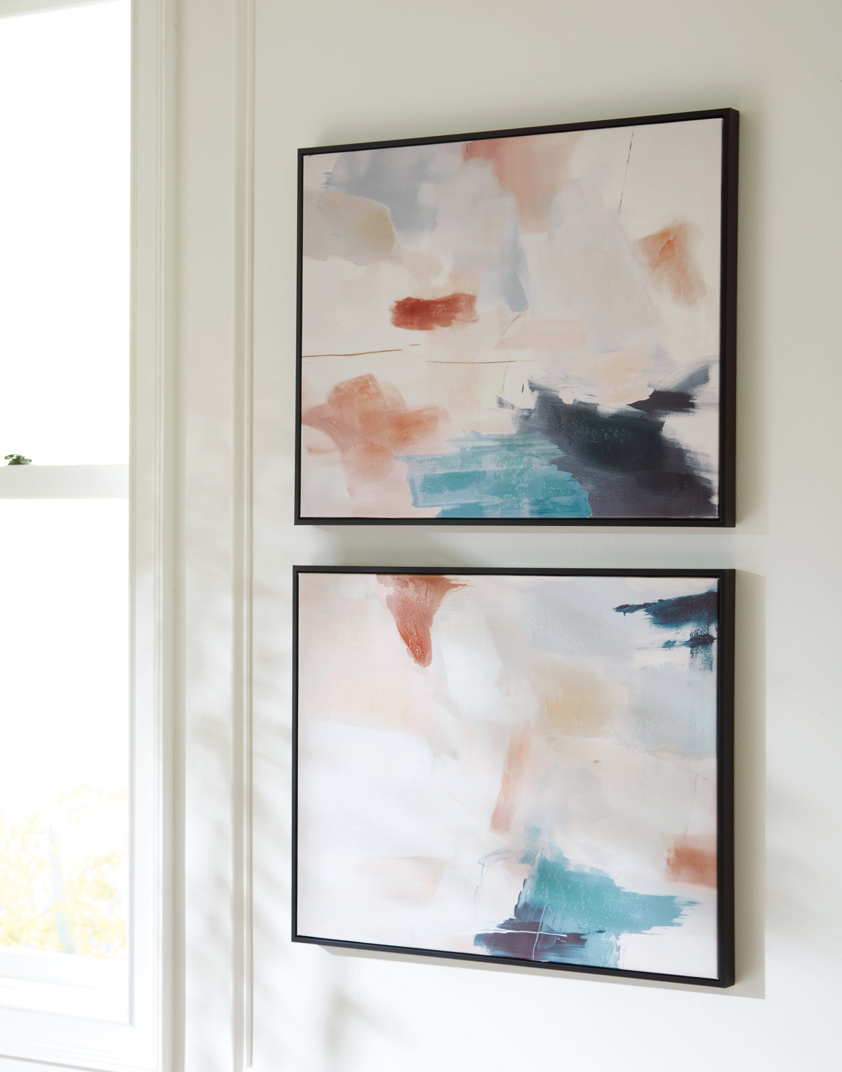 Furniture City - MS - Ashley Furniture - Caldish Wall Decor - Wall Art Set (Set of 2) / Blue/White/Pink - A8000415