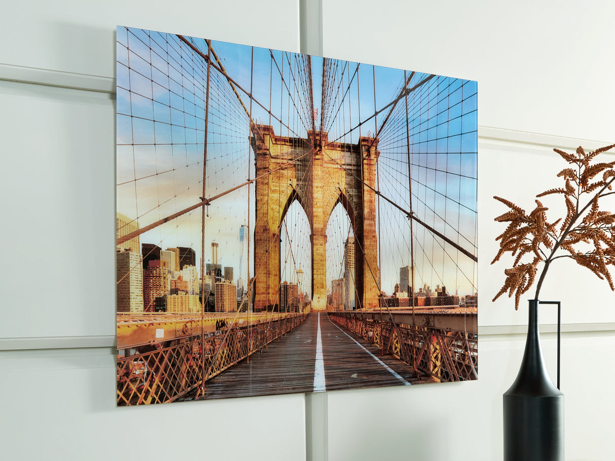 Furniture City - MS - Ashley Furniture - Shayward Wall Decor - Wall Art / Blue/Amber - A8000435