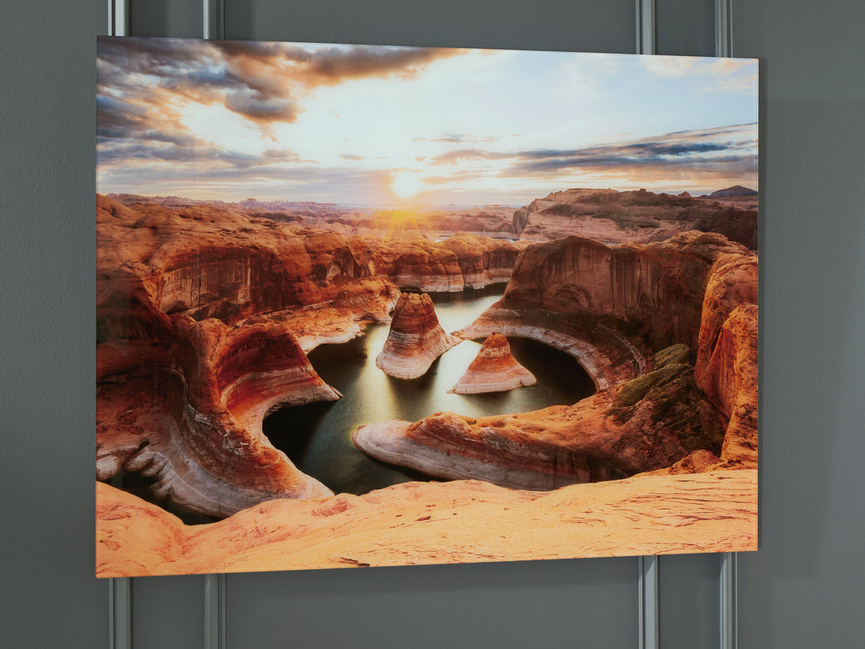 Furniture City - MS - Ashley Furniture - Deemsdon Wall Decor - Wall Art / Blue/Amber - A8000436