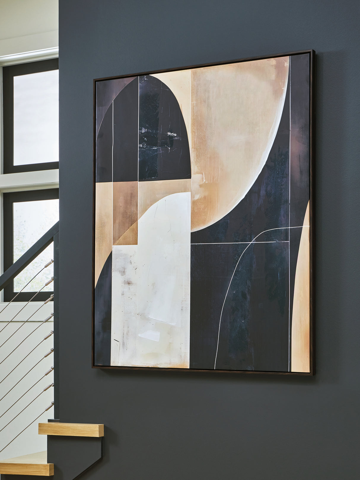 Furniture City - MS - Ashley Furniture - Ewanford Wall Decor - Wall Art / Black/Brown/Tan - A8000464