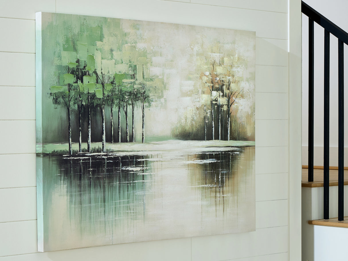 Furniture City - MS - Ashley Furniture - Garlenridge Wall Decor - Wall Art / Green/Tan/White - A8000470