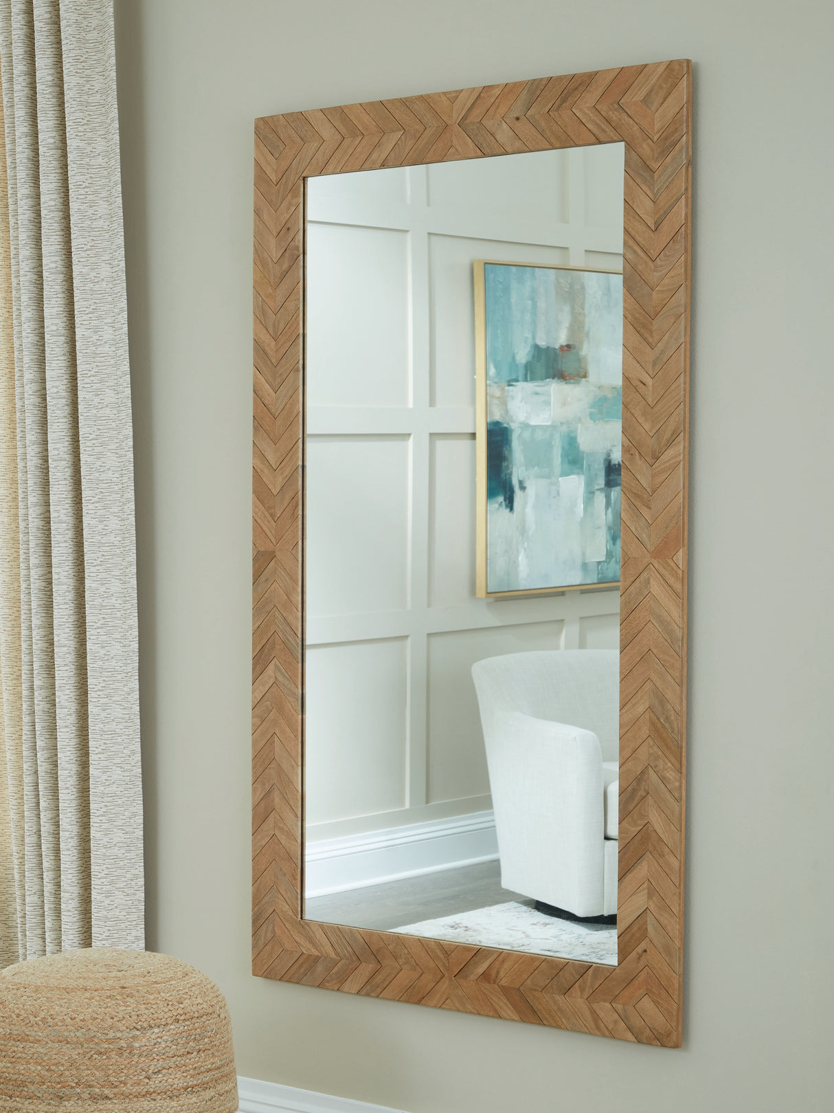 Furniture City - MS - Ashley Furniture - Waylane Mirror - Floor Mirror / Brown - A8010347
