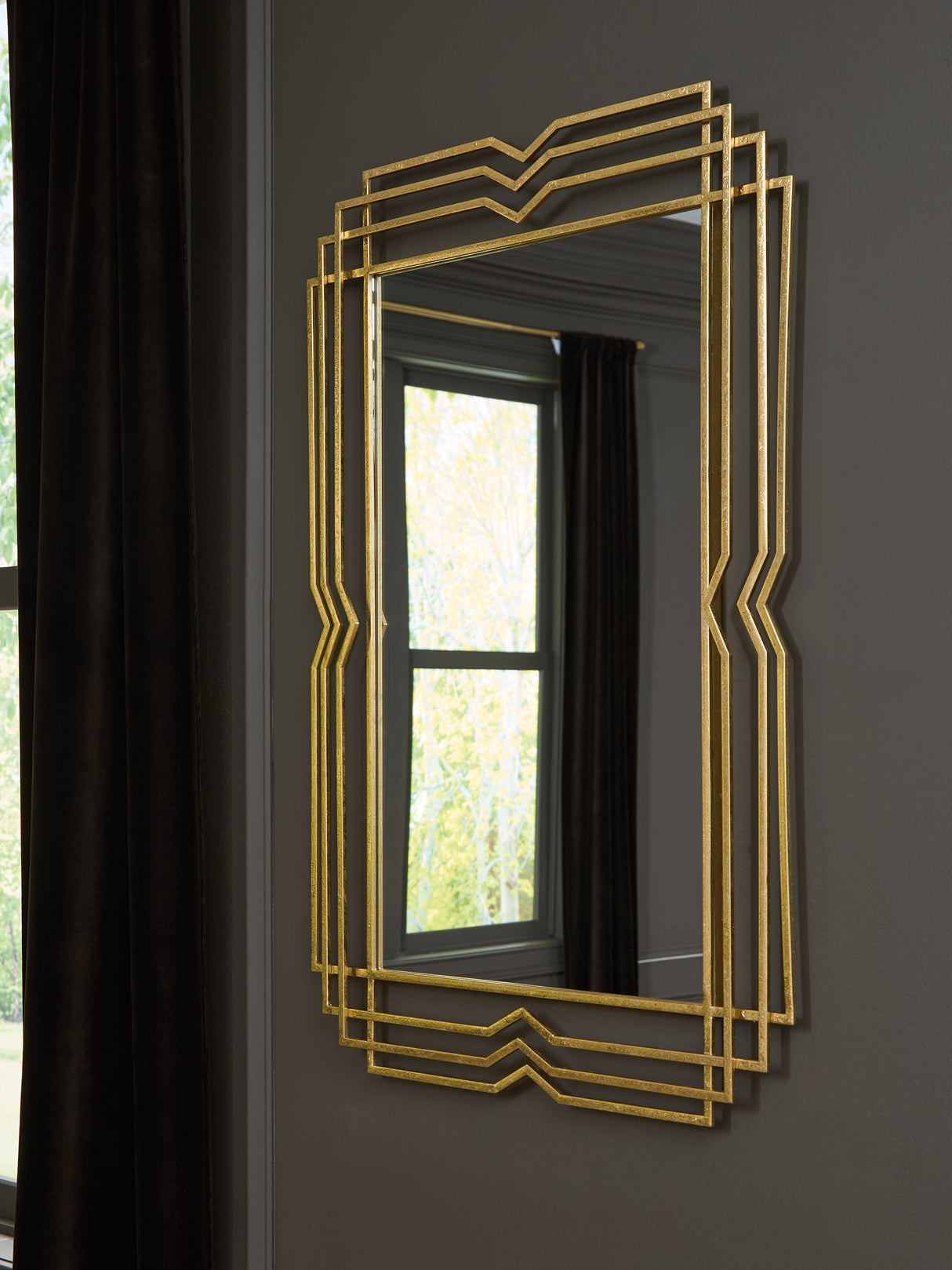 Furniture City - MS - Ashley Furniture - Claybrook Mirror - Accent Mirror / Gold Finish - A8010349