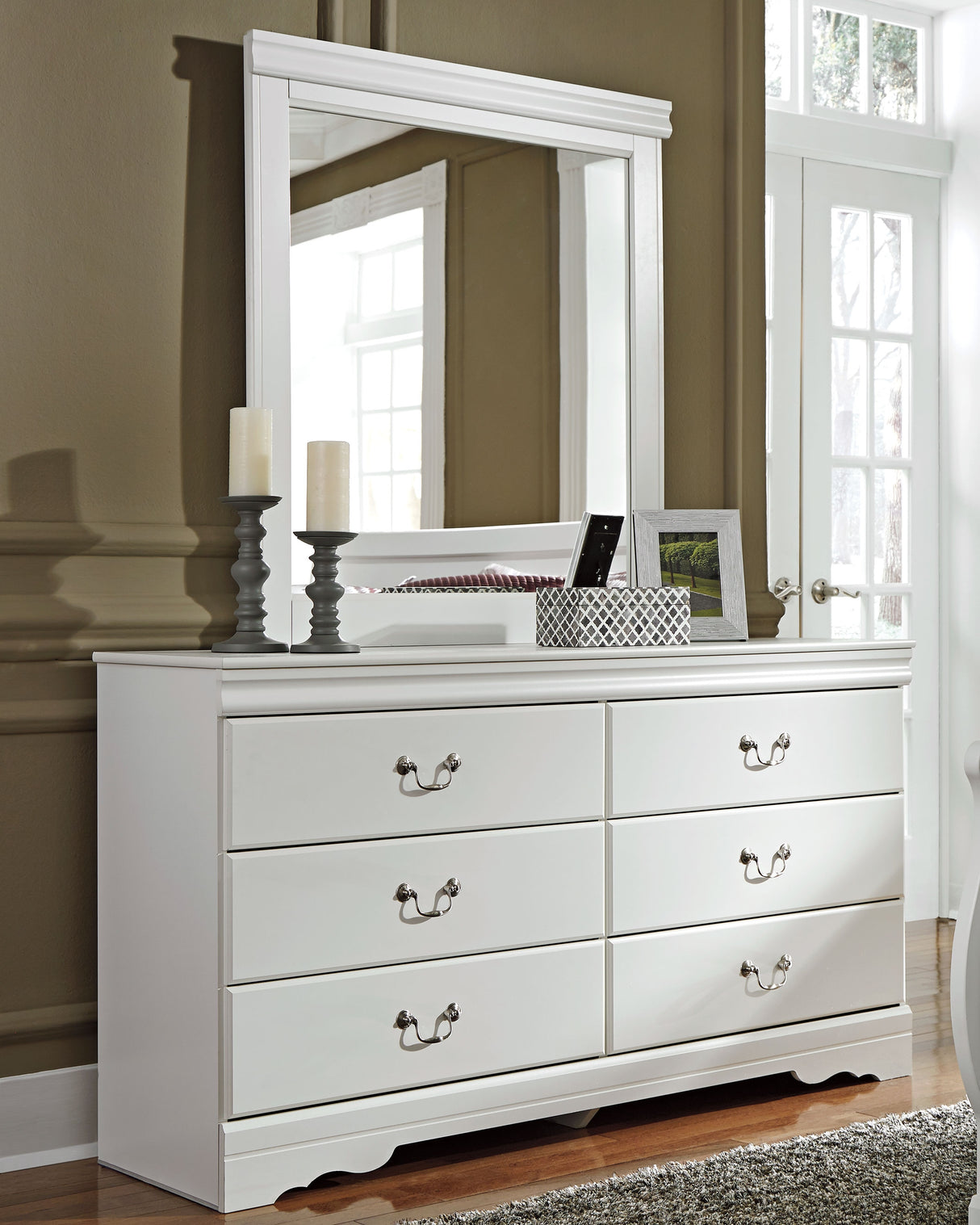 Furniture City - MS - Ashley Furniture - Anarasia Bedroom - Six Drawer Dresser / White - B129-31