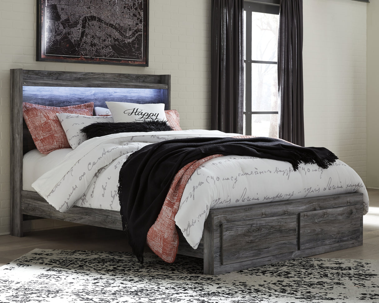 Furniture City - MS - Ashley Furniture - Baystorm Bedroom - Queen Panel Bed with 2 Storage Drawers / Gray - B221B5