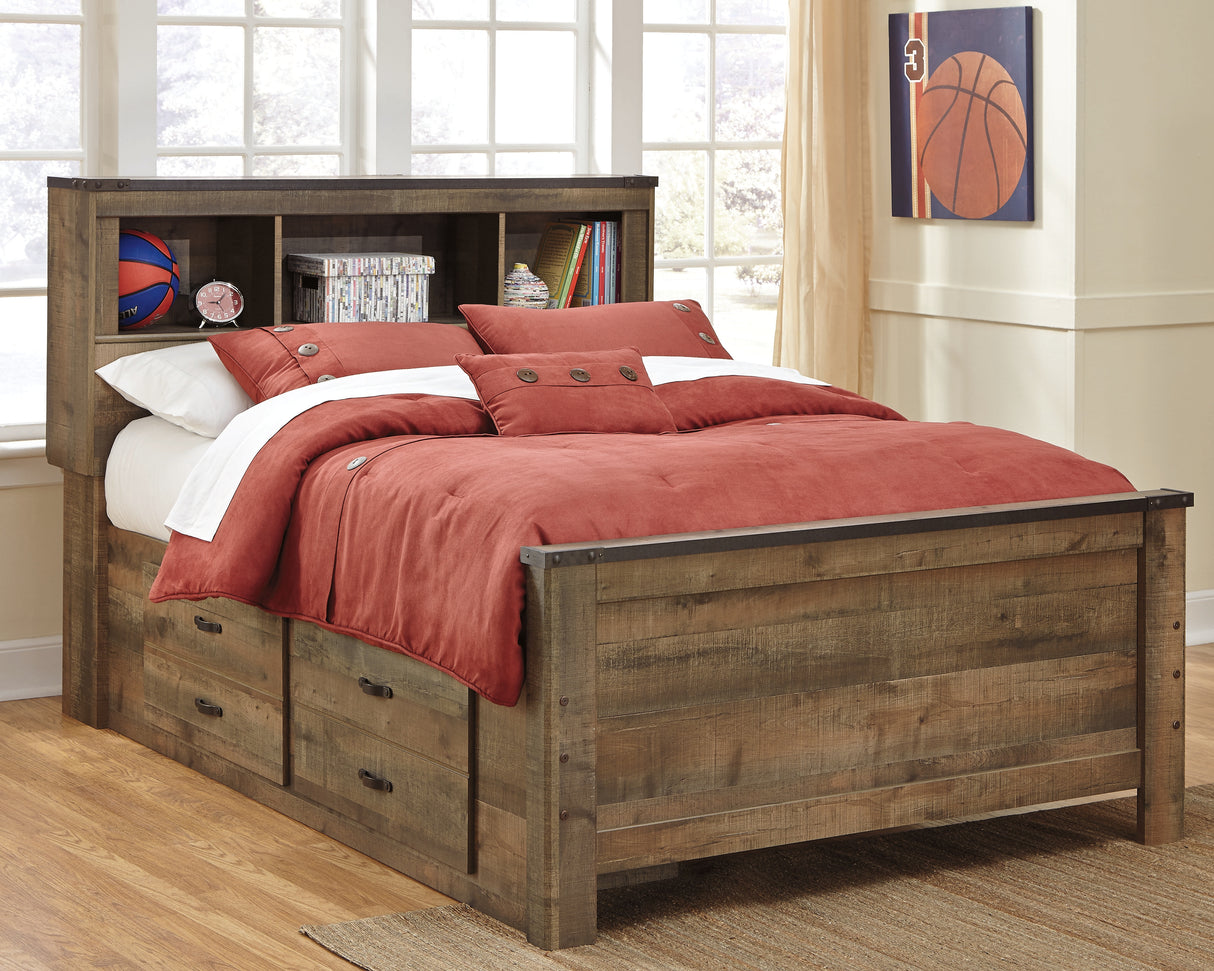 Furniture City - MS - Ashley Furniture - Trinell Bedroom - Full Panel Bed with 2 Storage Drawers / Brown - B446B10