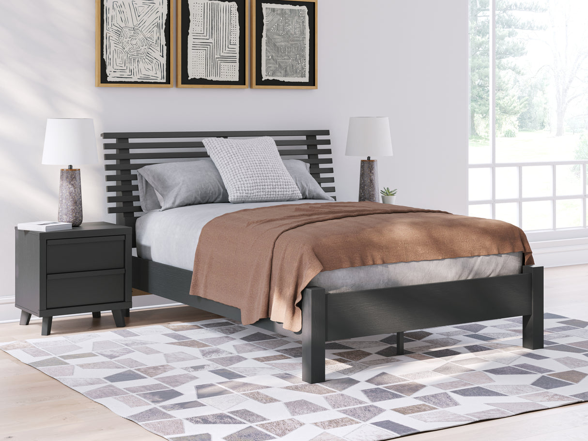 Furniture City - MS - Ashley Furniture - Danziar Bedroom - Full Slat Panel Bed / Black - B1013B19