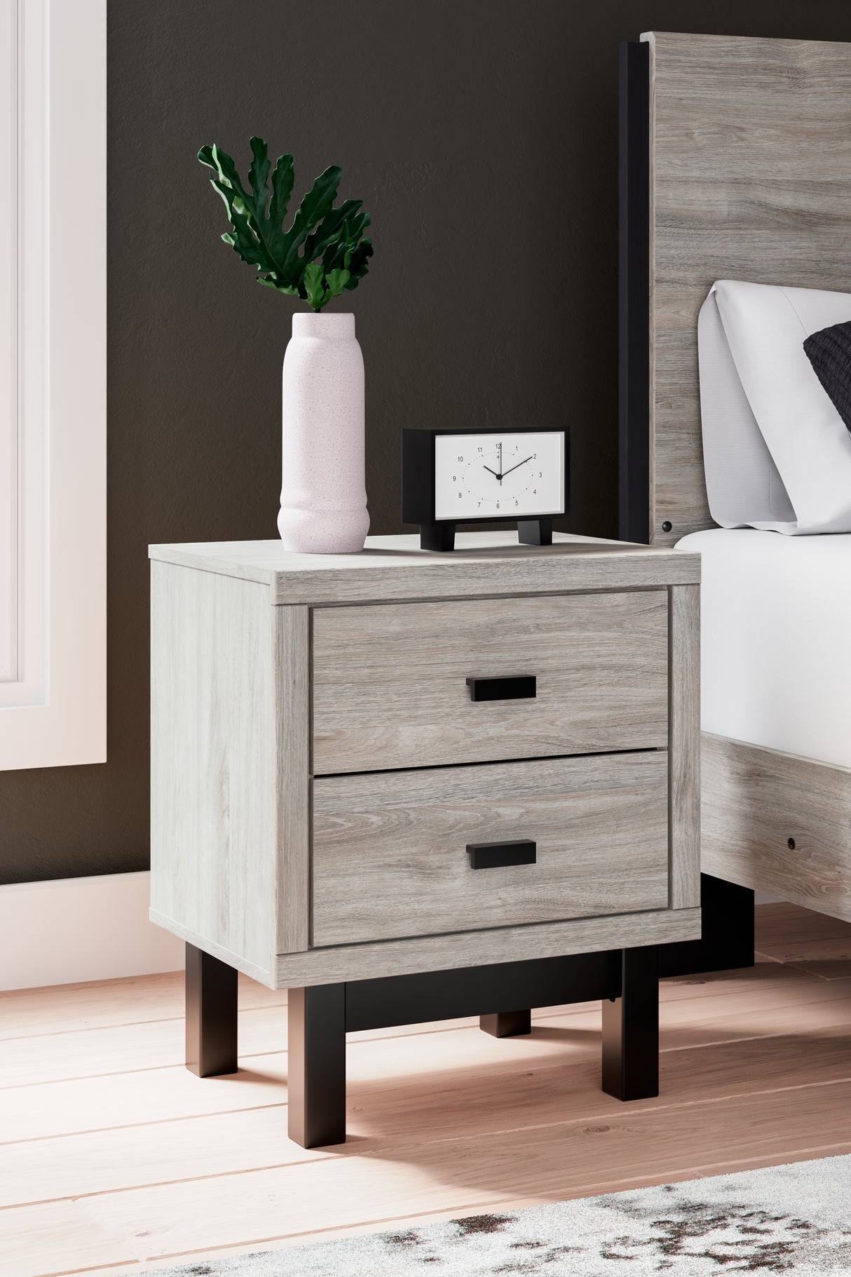 Furniture City - MS - Ashley Furniture - Vessalli Bedroom - Two Drawer Night Stand / Two-tone - B1036-92