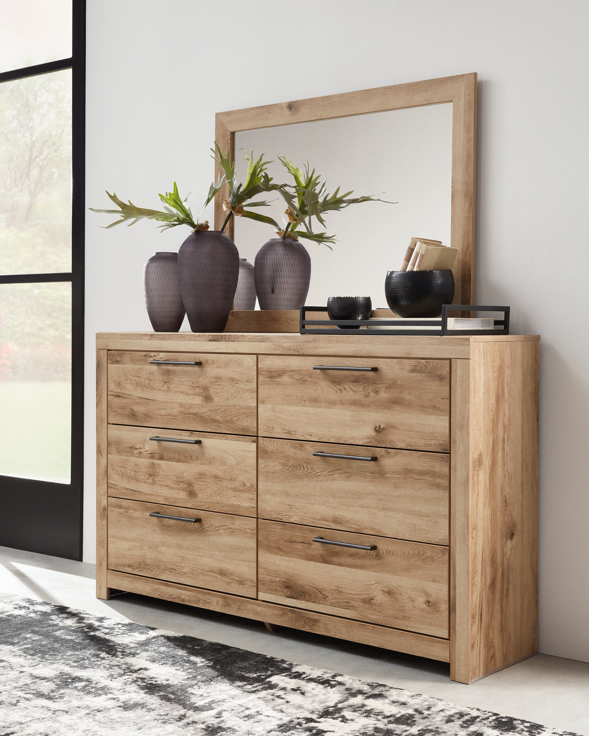 Furniture City - MS - Ashley Furniture - Hyanna Bedroom - Dresser and Mirror / Tan Brown - B1050B1