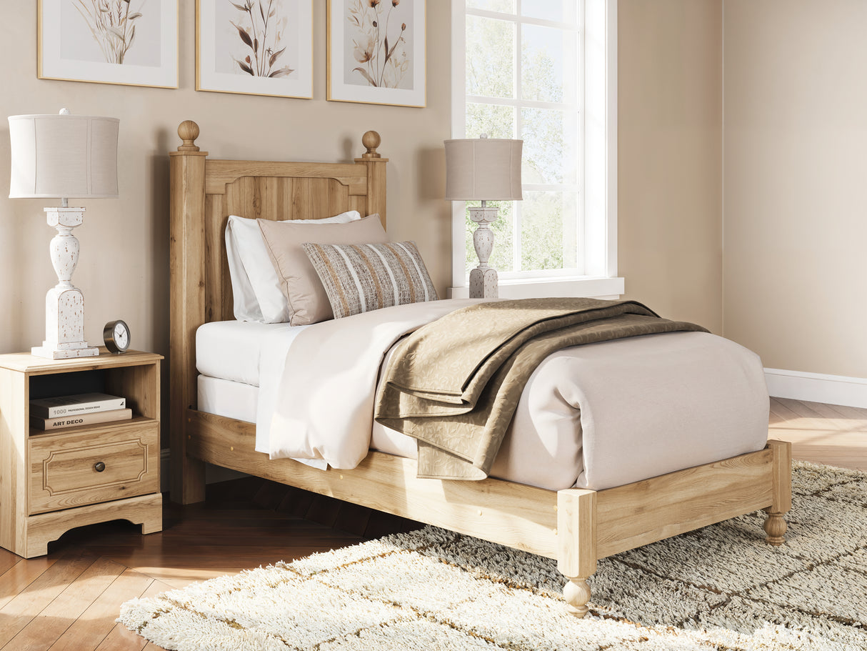 Furniture City - MS - Ashley Furniture - Aleaport Bedroom - Twin Panel Bed / Warm Brown - PCB1075B2
