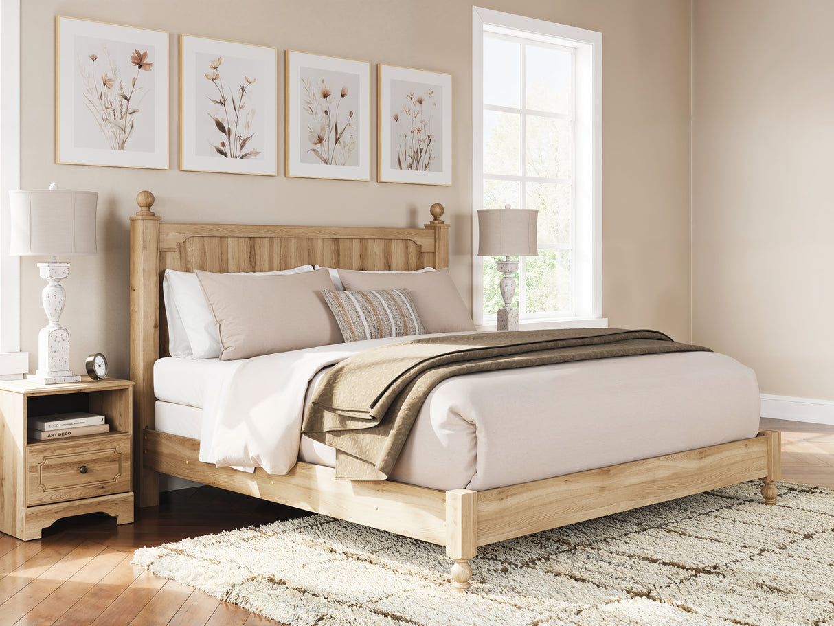 Furniture City - MS - Ashley Furniture - Aleaport Bedroom - King Panel Bed / Warm Brown - PCB1075B8