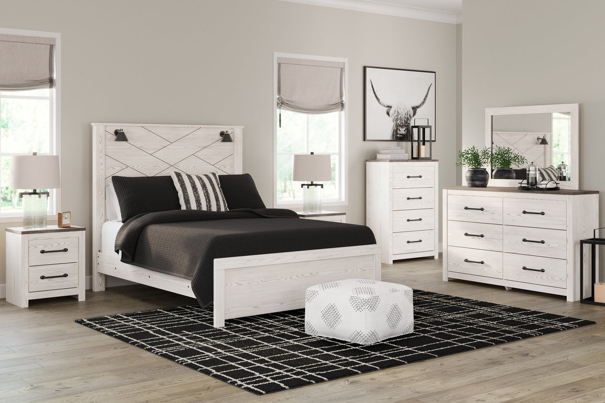 Furniture City - MS - Ashley Furniture - Gerridan Bedroom - Dresser and Mirror / White/Gray - B1190B1