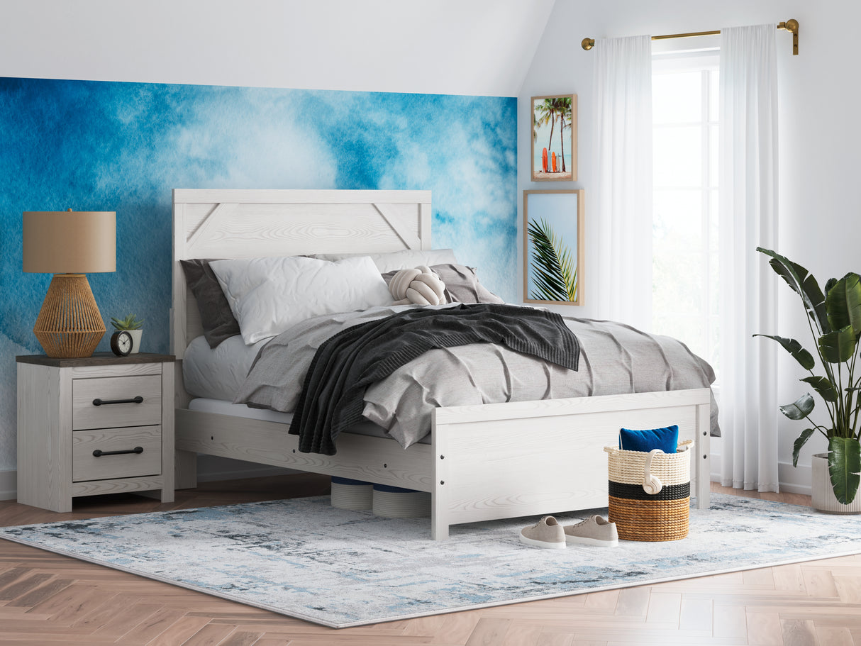 Furniture City - MS - Ashley Furniture - Gerridan Bedroom - Full Panel Bed / White/Gray - B1190B4