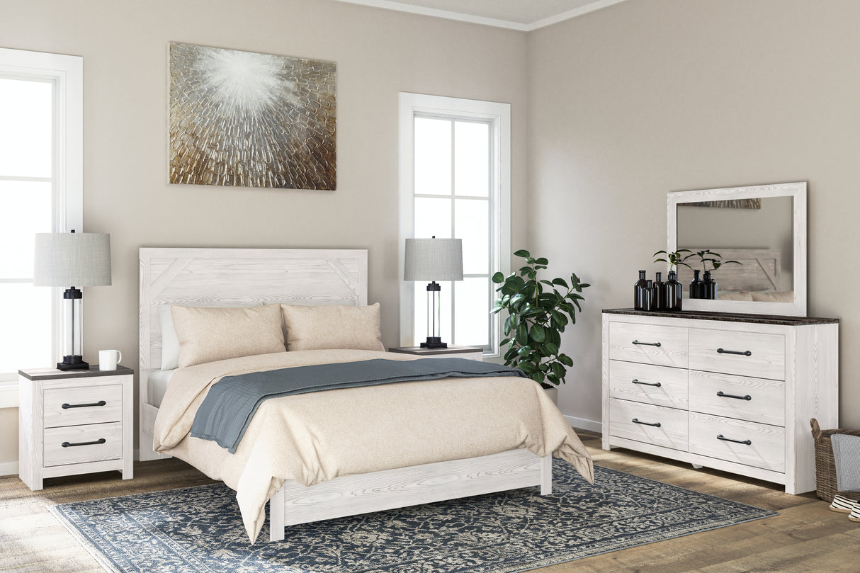 Furniture City - MS - Ashley Furniture - Gerridan Bedroom - Two Drawer Night Stand / White/Gray - B1190-92