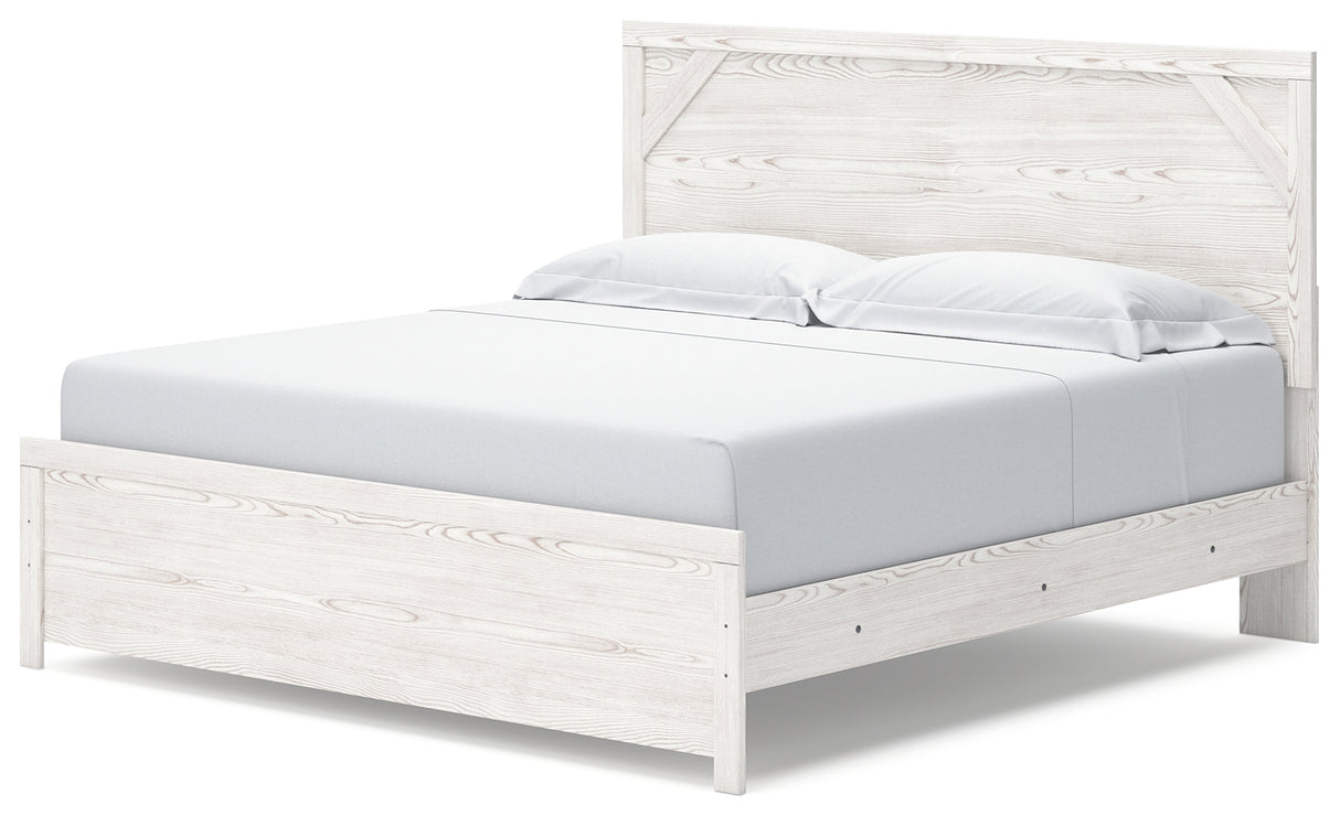 Furniture City - MS - Ashley Furniture - Gerridan Bedroom - King Panel Bed / White/Gray - B1190B3