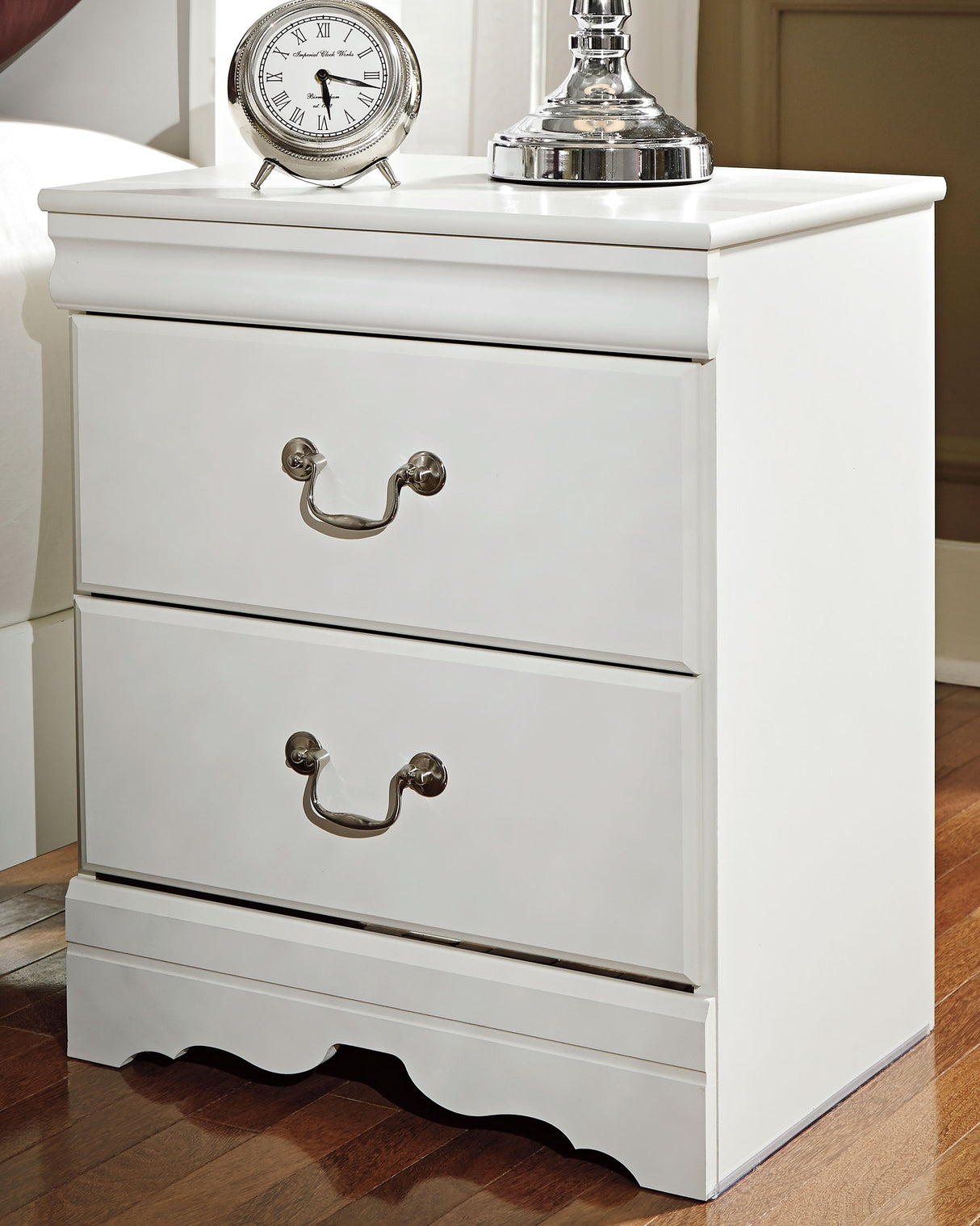 Furniture City - MS - Ashley Furniture - Anarasia Bedroom - Two Drawer Night Stand / White - B129-92