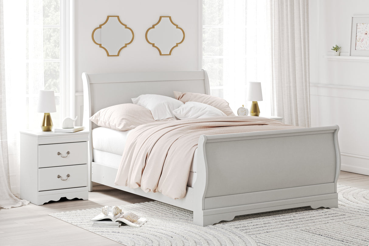 Furniture City - MS - Ashley Furniture - Anarasia Bedroom - Full Sleigh Bed / White - B129B2