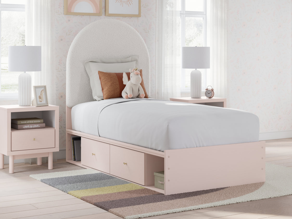 Furniture City - MS - Ashley Furniture - Wistenpine Bedroom - Twin Upholstered Panel Bed with Storage / Blush - B1323B12