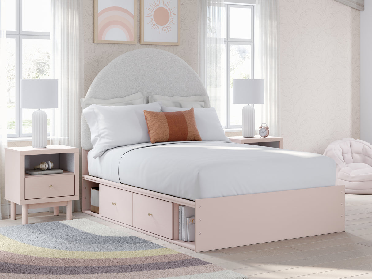 Furniture City - MS - Ashley Furniture - Wistenpine Bedroom - Full Upholstered Panel Bed with Storage / Blush - B1323B15