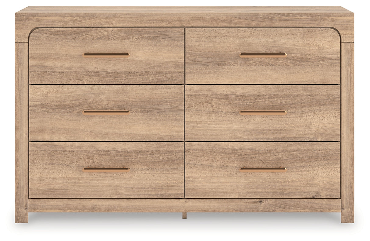 Furniture City - MS - Ashley Furniture - Kinlanni Bedroom - Six Drawer Dresser / Tan - PCB1360-31