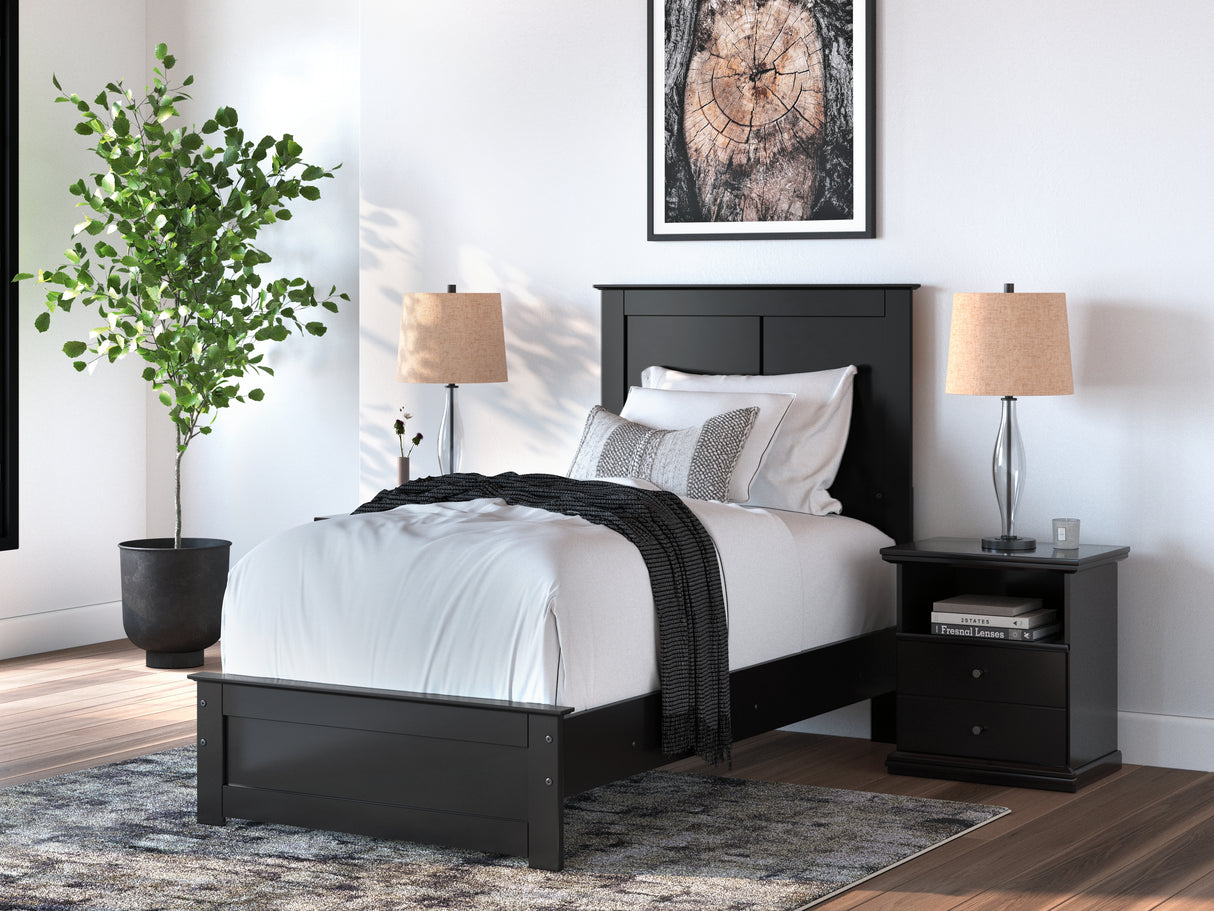 Furniture City - MS - Ashley Furniture - Maribel Bedroom - Twin Panel Bed / Black - B138B51