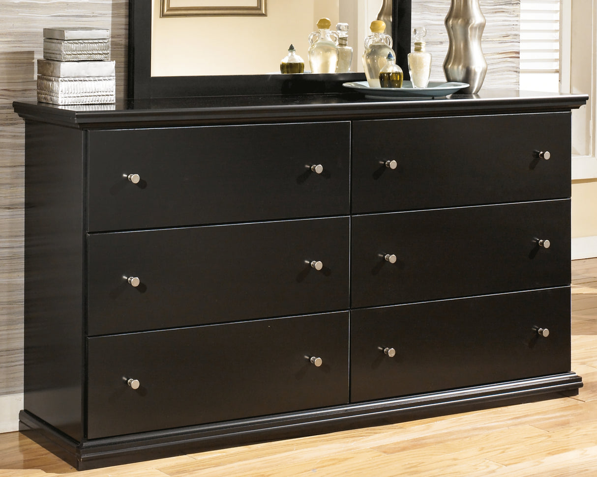 Furniture City - MS - Ashley Furniture - Maribel Bedroom - Six Drawer Dresser / Black - B138-31